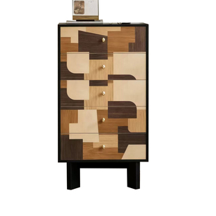 2025新款实木斗柜卧室抽屉柜客厅多巴胺抽屉柜中古靠墙储物五斗橱