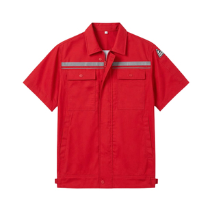 夏季加油站防静电工作服定制劳保服中国石化石油壳牌员工装短袖男