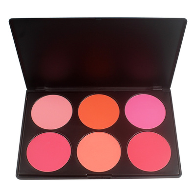 卡梅拉六色腮红盘高光修容三合一多色盘舞台妆影楼化妆师专用平价
