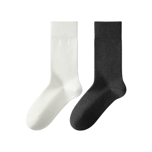 袜子男士纯棉长筒袜秋冬季加长保暖7a抗菌防臭商务黑色男款中筒袜