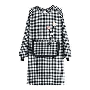 围裙女厨房罩衣上班工作服长袖棉布做饭防污透气耐磨时尚新款网红