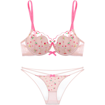 纯欲性感显瘦蕾丝文胸玫瑰刺绣