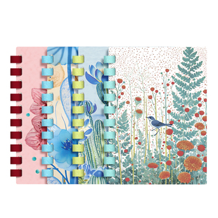 维克多利2025新款A5不硌手记事本胶圈本可爱随身笔记本小清新活页软线圈本B5学生用手账本素材可替换芯活页本