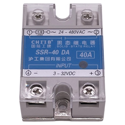 沪工SSR-10DA 15 20 25 30 40 50 60 80固态继电器直流控交流100