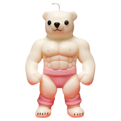 wuusee熊起雄起八块腹肌暴力熊香薰蜡烛摆件送男女生日新年礼物