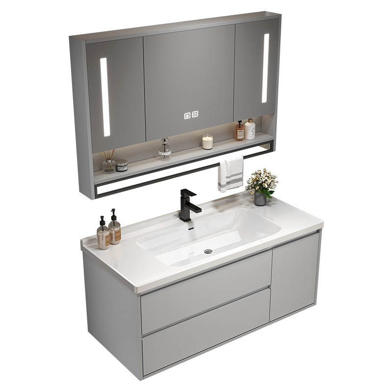 智能陶瓷一体浴室柜组合面盆洗手洗脸盆40CM宽小户型卫生间洗漱台