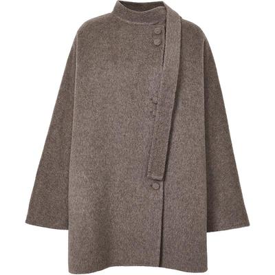 MOFAN摩凡冬新款茶棕毛呢外套