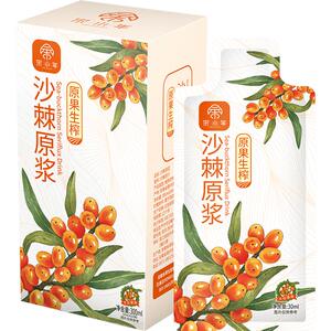 沙棘原浆官方旗舰店正品新疆果源100%原浆油果汁生榨VC小果300ml