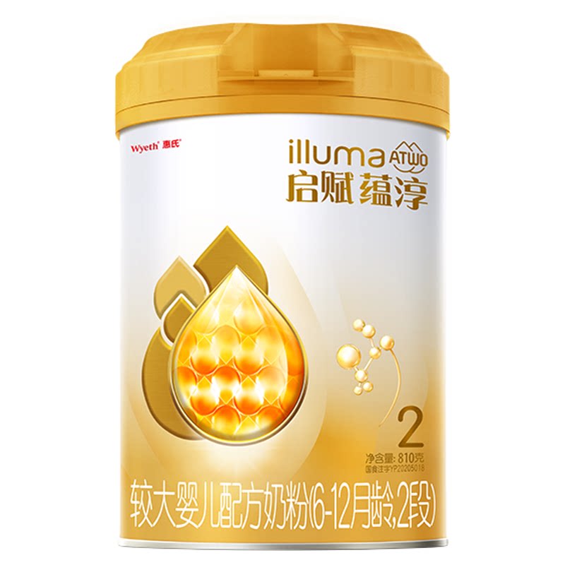 官方旗舰店】新加坡惠氏启赋蕴淳2段6-12月新生婴儿配方奶粉810g