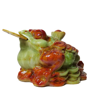 天然岫玉石动物三足金蟾金蝉摆件家居客厅办公室招财镇宅开业礼品