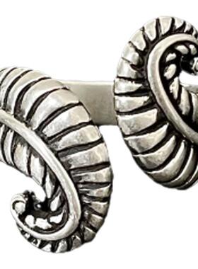 纯银kiko风格草叶造型开口戒指