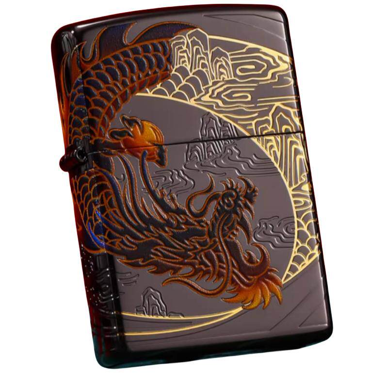 正品zippo打火机中国风彩印镜面