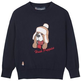 暇步士童装儿童针织衫秋冬新款圆领女童毛衣男童休闲百搭套头线衣