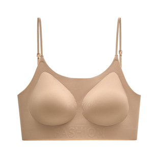 猫人粉底液内衣女聚拢小胸细肩带隐形露背2026新款U型美背文胸罩