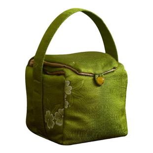 慢蓝 中式复古云锦主人杯单杯袋茶具盖碗收纳包紫砂壶快客杯包