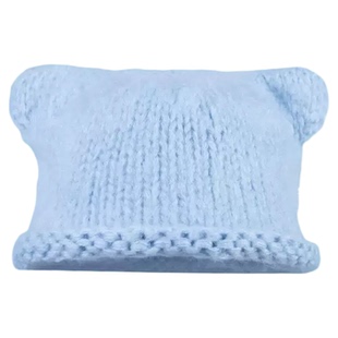 姐姐妹妹抓娃娃戚薇同款蓝色小熊帽子可爱保暖毛线帽2025新款甜美