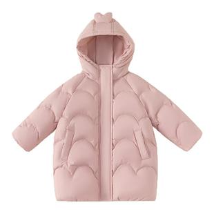贝贝城儿童羽绒服女款冬季小童羽绒外套长款保暖女童白鸭绒冬装潮