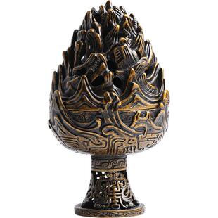 复刻博山炉纯铜香炉沉香家用香篆香道套装室内盘香檀香香薰炉摆件