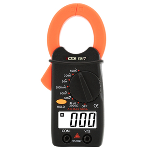 胜利仪器钳形万用表VC6017 袖珍钳形表数字电流表 0.01A-500A