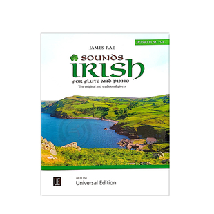 詹姆斯雷伊 爱尔兰之声 10首原创传统作品 长笛和钢琴 维也纳UE原版乐谱书 Rae James Sounds Irish flute and piano UE21750