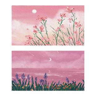 「见过花开的人」会懂得风的温柔原创手绘明信片留言纸贺卡小纸条