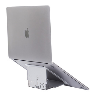 Average+笔记本电脑折叠支架金属桌面升高散热便携式隐形胶粘超薄