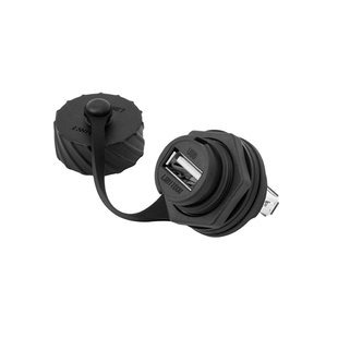 M20 USB2.0航空插头数据防水连接器USB母座工业用开孔20.8MM