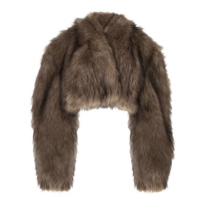 BadGirlsClub斯拉夫辣妹仿貂毛皮草短款外套重工高街时尚秋冬上衣