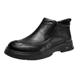 强人3515冬季棉皮鞋男2025新款羊毛皮鞋加绒加厚保暖商务正装棉鞋