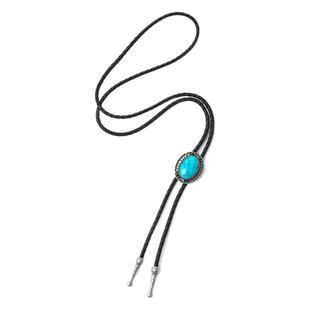 西部牛仔波洛领带衬衣项链领绳人造绿松石bolo tie吊坠男女毛衣链