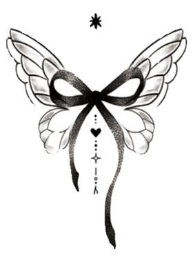 再变草本纹身贴心结蝶果汁少女