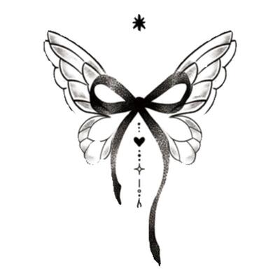 再变草本纹身贴心结蝶果汁少女