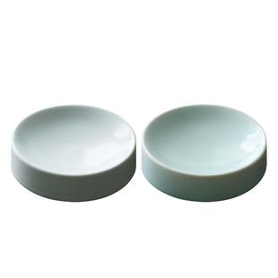 问心堂青白陶瓷笔掭墨碟小楷墨盒初学者书法国画笔掭墨池墨盘文房雅器书法纯手工制墨汁毛笔笔架砚台纸镇