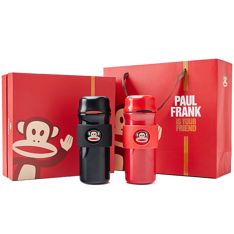 大嘴猴保温杯礼盒套装一对结婚母亲节情侣本命年礼物水杯定制红色