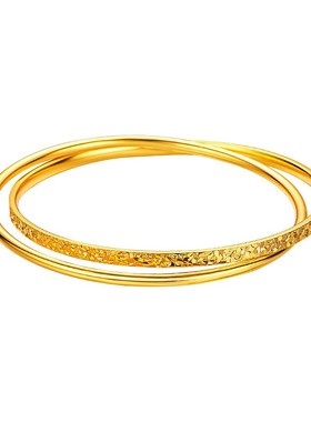 越南沙金碎冰冰双环轻奢手镯