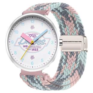 适用dickies手表表带男女款初高中大学生磁吸编织石英表CL522腕带