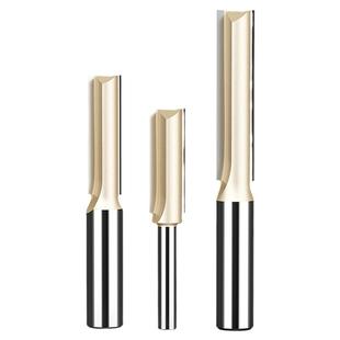 浪潮木工刀具开料铣刀加长双刃直刀开槽钻头大锣机雕刻修边机刀头