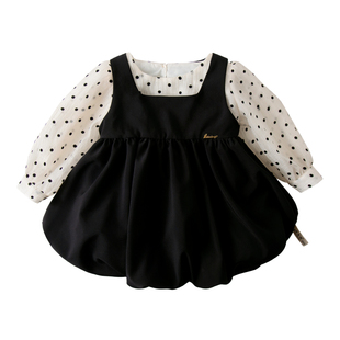 木本尚女童春夏套装2026新款宝宝套裙甜美可爱波点气质款两件童装