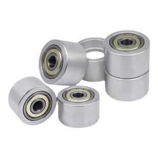 现货双轴承无动力输送轨道轮铝合金滚轮平皮带传送压轮惰轮调偏轮