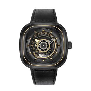 【自营】SEVENFRIDAY七个星期五手表男黑金方盘机械皮带男表P2B02