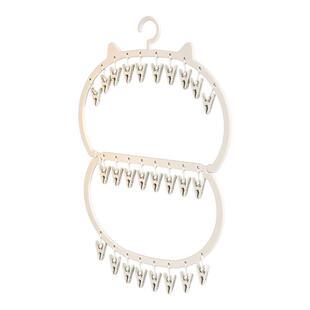 宝宝衣柜收纳神器多夹子儿童口水巾袜子晾晒架多功能挂衣架子挂钩