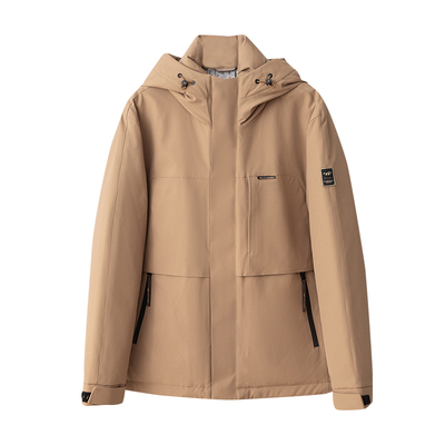 撤柜男装！舒适百搭纯色鹅绒服商务日常保暖加厚羽绒服连帽外套潮