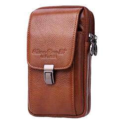 腰带男士老年牛皮干活工地手机包