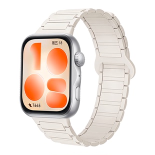 新款悦动白适用华为FIT5手表表带watchfit4女款专用磁吸硅胶fit5pro智能运动腕表fit3透气男高级夏季一体腕带