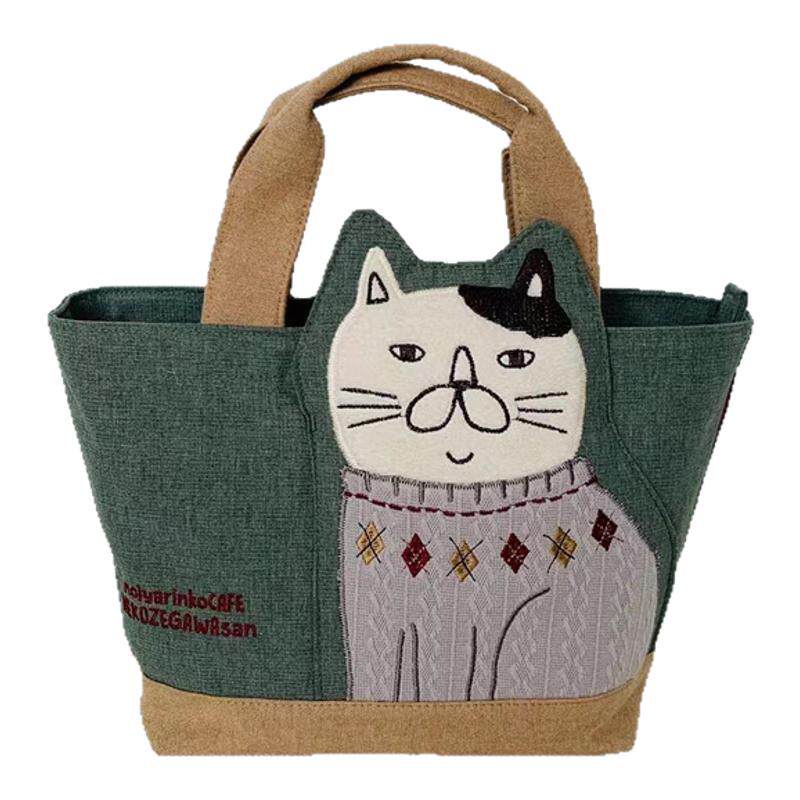 招财猫 日本Kusuguru立体手提包 眼镜猫 立体猫耳朵手提包 饭盒包