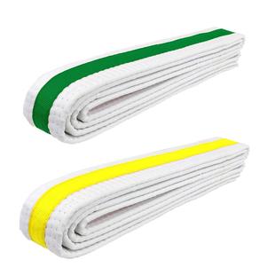 间色腰带白黄绿蓝红黑橙紫粉咖带外贸道带空手道带棉毡芯儿童学员