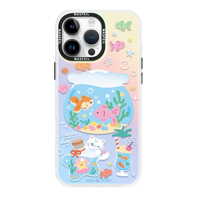 小鱼梦境适用苹果17Promax手机壳15磁吸支架iPhone16Pro保护套好看创意女plus全包可爱12网红p13新款14高级感