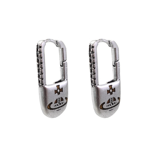 西太后古银色金属耳扣2025新款爆款高级感土星耳环中性朋克风耳饰