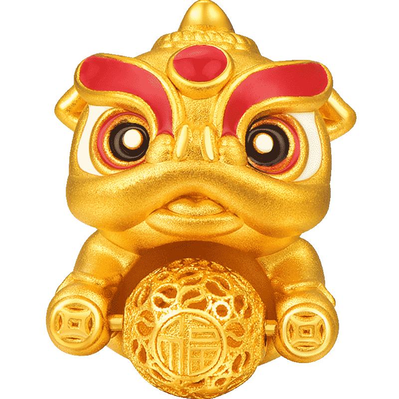 明牌珠宝足金吉狮转运珠