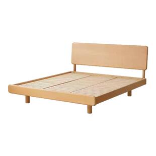 日式全实木悬浮床原木奶油风简约榉木小户型1.8米双人床
